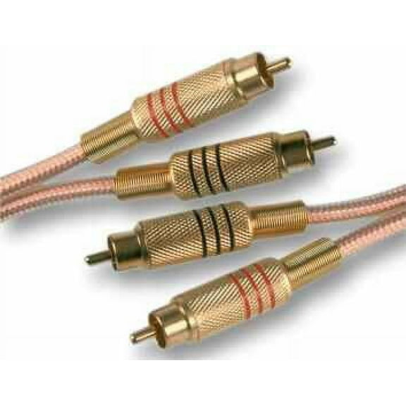 ELECTROVISION - Phono (RCA) Twin Male to Twin Male Lead, 1m Transparent