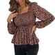 thumbnail image 3 of SAYOO Blusa leopardo de manga larga SAYOO  moda, 3 of 9