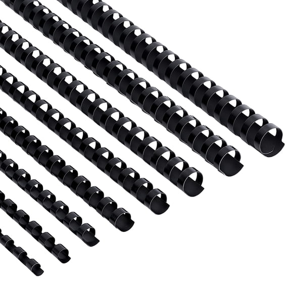 1set 160Pcs 8 Styles Plastic Binding Combs Binding Spines Black 6~20mm 20pcs/style
