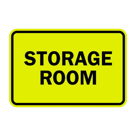 Classic Framed Storage Room Sign (Yellow / Black) - Large