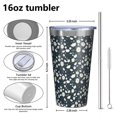 thumbnail image 4 of 16oz Tumblers Navy Daisy Flower Floral Pattern Stainless Steel Vacuum Insulated Double Wall Travel Tumbler Cups Mug with Lid and Straw,Cleaning Brush for Coffee,Tea, 4 of 4