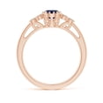 thumbnail image 2 of Angara Natural 0.85 Ct. Blue Sapphire with Diamond Vintage Inspired Ring in 14K Rose Gold for Women (Ring Size: 3), 2 of 10