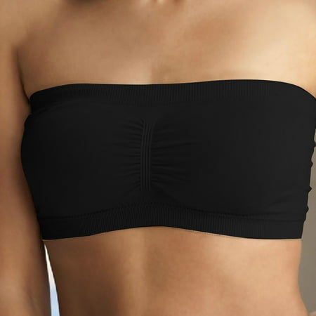 Lowest Price Guaranteed: Bras for Women Pack  Pack Sujetadores para Mujer  Women Strapless Bra Summer Bandeau Bra Plus Size Strapless Bra Comfort Wireless Bra SOPATENOR Black 2XL