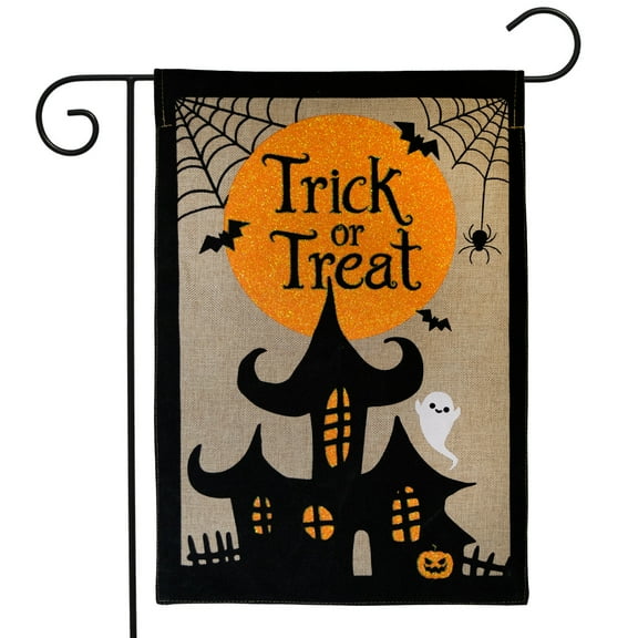 Briarwood Lane Trick or Treat Halloween Burlap Garden Flag