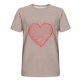 thumbnail image 3 of Jinhomg Holiday Tees for Men Simple Cute Valentine's Day Heart Print T-Shirts Big and Tall Comfy Short Sleeve Crew Neck Tops Male Holiday Gifts Women Khaki XXXXL, 3 of 4