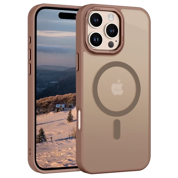 for iPhone 16 Pro Max Case Super Magnetic [Compatible with MagSafe] Metal Frame Protective Translucent Matte Smooth Phone Case for iPhone 16 Pro Max 6.9'', Desert