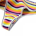 thumbnail image 2 of Xmarks Cotton Thongs for Women's Sexy Colorful Rib Thong Underwear Breathable Low Rise Hipster Panties, 2 of 6