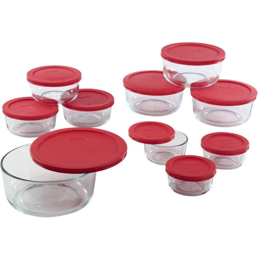 Save on Pyrex Glass Storage Container Round with Red Lid Order Online  Delivery