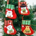 thumbnail image 2 of 12 Pack Christmas Stockings,6.3" Christmas Holiday Stockings with Snowman Santa Reindeer Bear Christmas Stockings Set Gift, 2 of 7