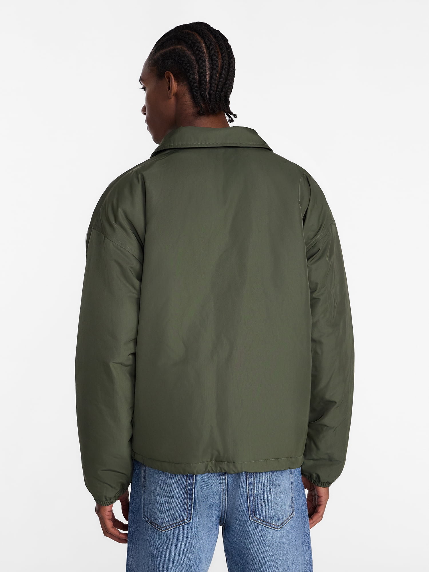 No Boundaries Coaches Jacket with Long Sleeves, Men's S-3XL