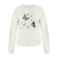 thumbnail image 3 of Luwomo Casual Sweatshirts Womens Butterfly Print Long Sleeve Crewneck Pullover Loose Fit Regular Tops White,M, 3 of 5