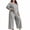 Gray, variant on Cmfcve Womens Plus Size 2 Piece Pajama Sets Long Sleeve Tops & Wide Leg Pants Fall Loungewear Set