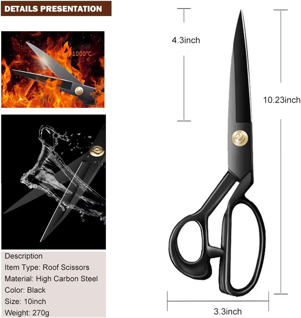 ABCISI 4Pcs Professional Heavy Duty Scissor Tools Cutting PVC TPO Epdm Hot Air Welding Roofing Materials Cutting Fabrics Composite Materials Roofing Scissors Heavy Duty for Home Artists Dressmakers