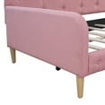 thumbnail image 6 of Harper & Bright Designs Twin Size Upholstered Daybed with Button Tufted Backrest, Linen Sofa Bed with 4 Support Legs, Pink, 6 of 9