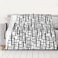 thumbnail image 5 of YFYANG Lightweight Warm Flannel Blanket, Abstract Black Line Texture Throw Blanket for Bed, Sofa, Travel, Camping, 50"x40", 5 of 7
