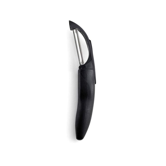 New Model 1501 CUTCO Vegetable Peeler in factory-provided plastic bag. . . . . . . . High Carbon Stainless blade and black handle