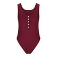 thumbnail image 4 of Lindreshi One Piece Swimsuits for Women Women's Summer Clothes Sleeveless Round Neck Slimming Belly Covering Rib Sleeveless Vest Buttoned Swimsuit, 4 of 7