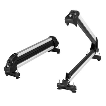 KFFKFF Car Roof Ski and Snowboard Mount, 31.7' Universal Compatibility with Most Crossbars, Holds 6 Skis or 4 Snowboards, Aluminum Construction with Lock and Rubber Cushioning