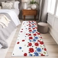 thumbnail image 4 of Red Blue Floral 2'x6' Runner Rugs for Hallway Kitchen Bedside Non Slip Washable, Independence Day Flowers Farmhouse Entryway Rug Runners with Rubber Backing, Long Carpet Runner for Laundry Room, 4 of 8