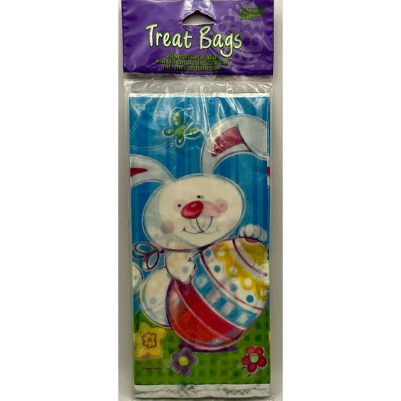 Bunny'S Garden Easter Spring Holiday Party Favor Bags Small Cello Treat Sacks