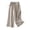 Beige, variant on Casual Pants Women Fashion Solid Color Cotton Flax Elastic Long Pants Beach Leisure Trousers Cropped Pants