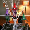 thumbnail image 7 of Halloween Decorations, Halloween Witch Hat Window Display Decoration Ghost Festival Bar Party Striped Long Leg Decoration Ornament, Purple, 7 of 7