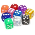 thumbnail image 3 of Juego de dados para Bar, Pub, Club, fiesta, juego de mesa, 10 colores, acrílico transparente, 16mm, punto de seis caras, D6, 10 piezas, 3 of 4