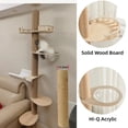 thumbnail image 4 of Cat Tree Floor to Ceiling Cat Tower Adjustable Kitten Multi-Level Condo With Scratching Post Pad Hammock Pet Cat Activity Center ShopWise Round, 4 of 11