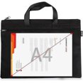 thumbnail image 5 of Bolsa para documentos de oficina, maletín para hombre, carpeta portátil, tamaño A4, bolsa con cremallera, color negro, 1 pieza, 5 of 5
