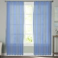 thumbnail image 2 of Navy Blue Stripe Sheer Curtains 96 Inches Long 2 Panels Set, Window Sheer Curtains for Living Room/Bedroom, Modern White Vertical Striped Geometric Light Filtering Rod Pocket Curtain 52'' x 96'' x 2, 2 of 7