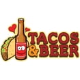 thumbnail image 1 of Tacos & Beer 12" Concession Decal Sign cart Trailer Stand Sticker Equipment, 1 of 2