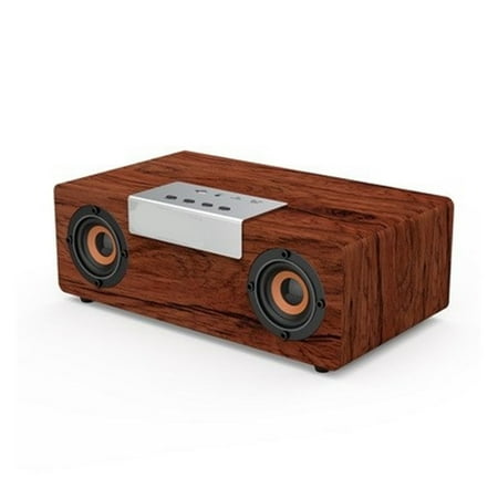 High Power Bass Bluetooth Speaker Portable Wooden Wireless Speaker Stereo Outdoor Subwoofer TWS Function Accurate Channel Search