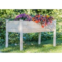 Zylina Raised Wood Garden Elevated Planter for Plants, Flowers and Herbs 48"(L) x 24"(W) x 30"(H)