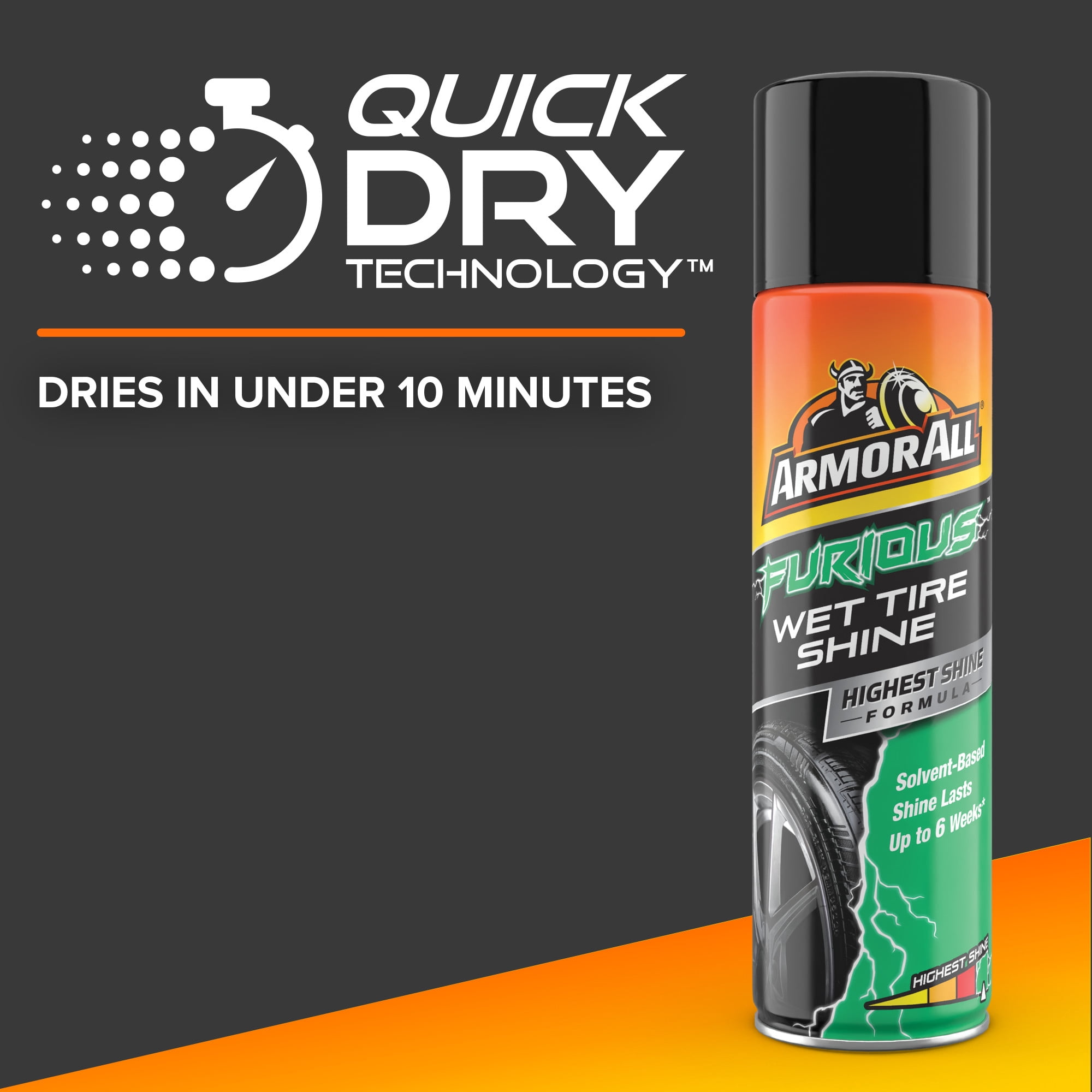 Armor All Furious Wet Tire Shine, Protective Tire Shine Spray, 15 oz