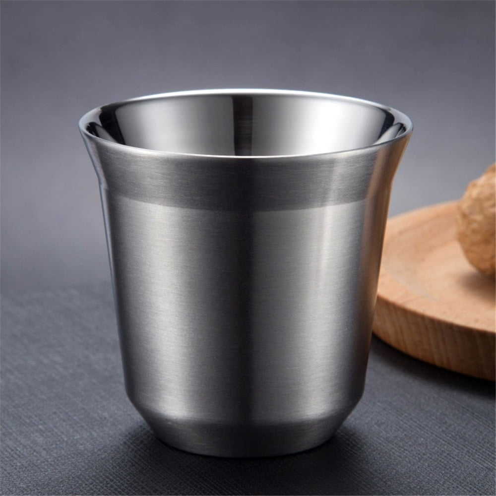 4 pack 80mL Stainless Steel Espresso Cups - Double Wall Insulated Cups Demitasse Cups Coffee Cup For Drinking, Drinking Coffee, Drinking Beverages