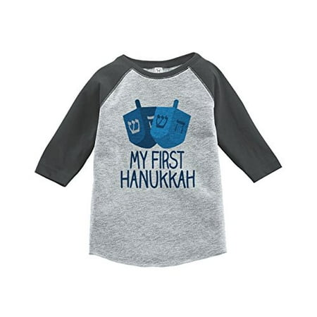 

Custom Party Shop Baby s My First Hanukkah Raglan Grey