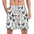 thumbnail image 1 of NICKSUN Shorts de Pyjama Amusants pour Hommes, Bas de Pyjama Doux avec Poches, Coq Coloré, S, 1 of 6