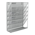thumbnail image 2 of EasyPAG Wall File Holder 5 Tier Vertical Hanging File Organizer Wall Mount Paper Folder Rack with Bottom Flat Tray for Office and Home,Silver, 2 of 5