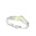 thumbnail image 4 of CHOOSE YOUR COLOR White Simulated Opal Inlay Filigree Thumb Ring Sterling Silver Band CZ Female Size 9, 4 of 4