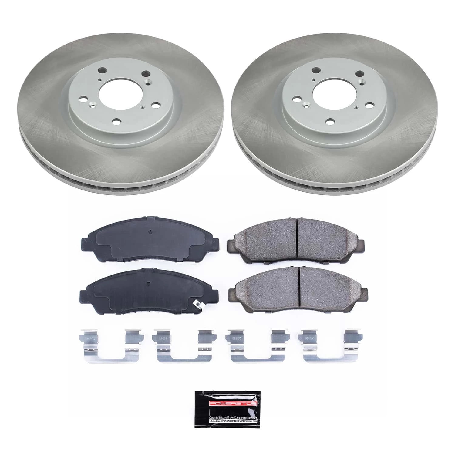 PowerStop Front Semi-Coated Rotor and Low-Dust Ceramic Brake Pad Kit SC5370