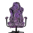 thumbnail image 2 of FUIALDOLG Purple Camouflage Hunting Chair Covers with Armrests Stain Resistant Soft Gaming Chair Covers Set 4 Piece Universal Fit Stretch Breathable Rotating Desk Chairs Covers, 2 of 9