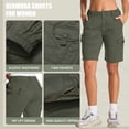 thumbnail image 4 of FEN AI Women's Cotton Summer Casual Shorts Multi-Pockets Relaxe-Fit Twill Bermuda Cargo Short for Travel Daily Work, 4 of 8