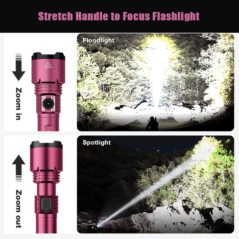 SKYFIRE LED pocket rechargeable flashlight, mini flashlight, 1000 lumens, four lighting modes, high-lumen ultra-bright outdoor flashlight, suitable for outdoor activities, farm work, cycling