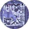 thumbnail image 1 of Ahgly Company Machine Washable Indoor Round Animal Blue Traditional Area Rugs, 5' Round, 1 of 4