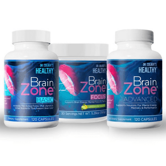 Dr. Colbert MD Brain Zone Maintenance Pack | by Divine Health | Basic | Advanced | Focus Powder