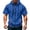 Blue, variant on Men Full Zip Hoodie Cargo Style Short Sleeve With Arm Zipper Pockets Baggy Sweatshirt for Shopping & Travel