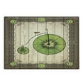 thumbnail image 1 of Kiwi Cutting Board, Abstract Retro Bike with Fruit Wheels in Antique Frame Illustration, Decorative Tempered Glass Cutting and Serving Board, in 3 Sizes, by Ambesonne, 1 of 2