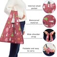 thumbnail image 5 of 5 Pack Foldable Shopping Bag,Red Christmas Snowflake Tree and Star Pattern Reusable Grocery Bags with Pockets,Large Reusable Tote Bags with Handles Waterproof & Lightweight, 5 of 6