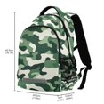 thumbnail image 2 of FORMRS Unisex Backpack Elementary School Travel Bookbag with Reflective Stripes, Light Green Camouflage Design, 2 of 7