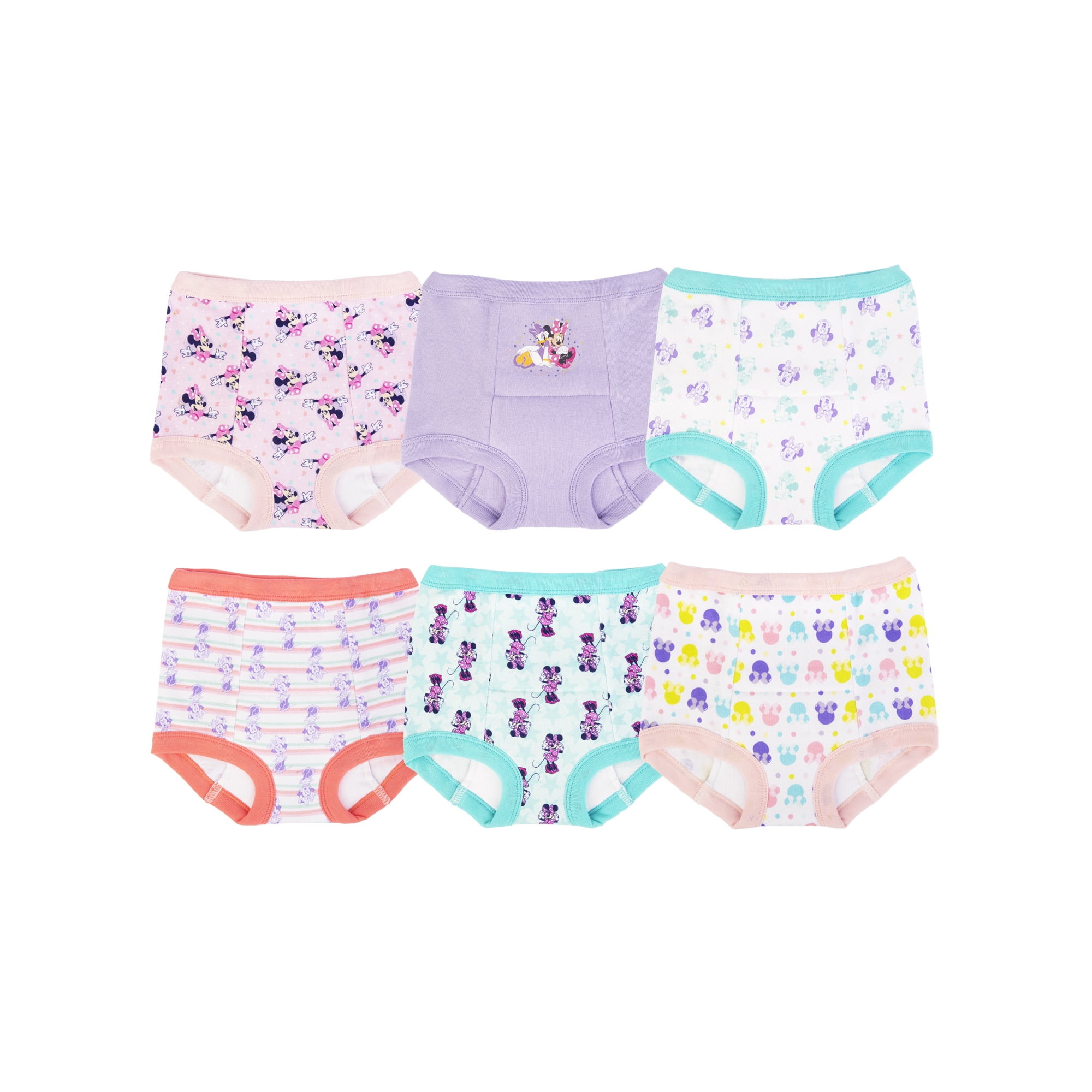 Minnie Toddler Girls' Training Pants 6 pack, Size 2T, Assorted